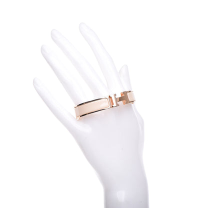 Hermes Narrow Enamel Clic Clac H Bracelet PM Beige Nacre 2 of 5