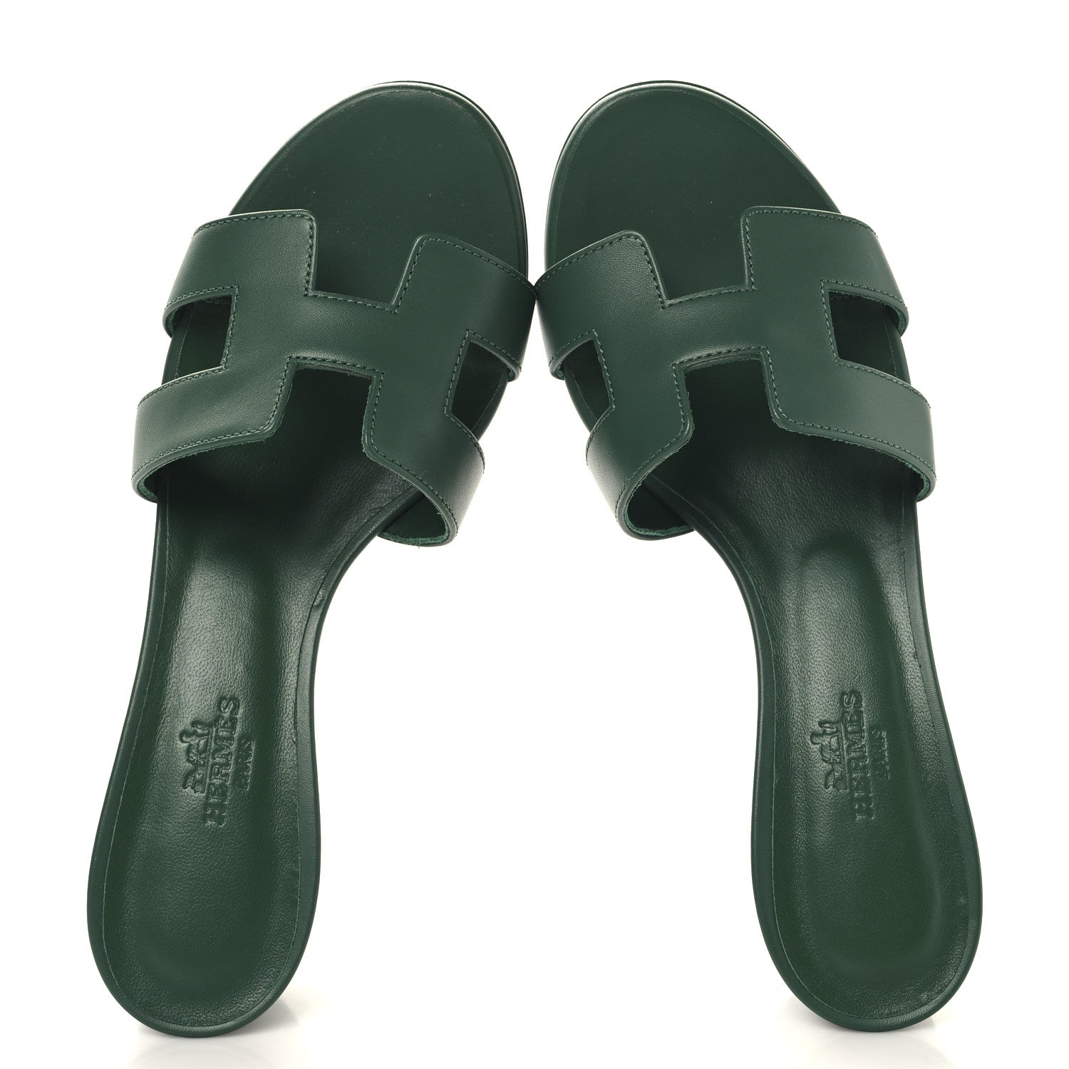 Hermes Calfskin Oasis Sandals 36 Vert Electrique 2 of 9