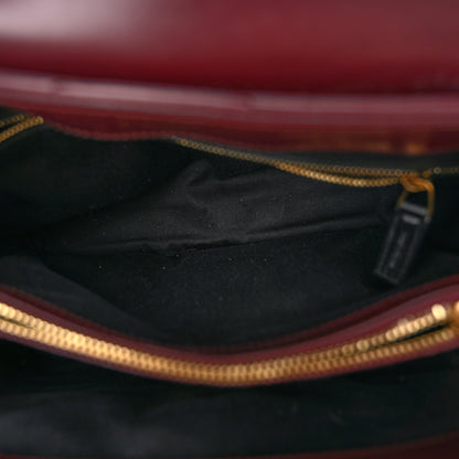 Saint Laurent Calfskin Y Quilted Monogram Medium Loulou Chain Satchel Rouge Legion 5 of 11