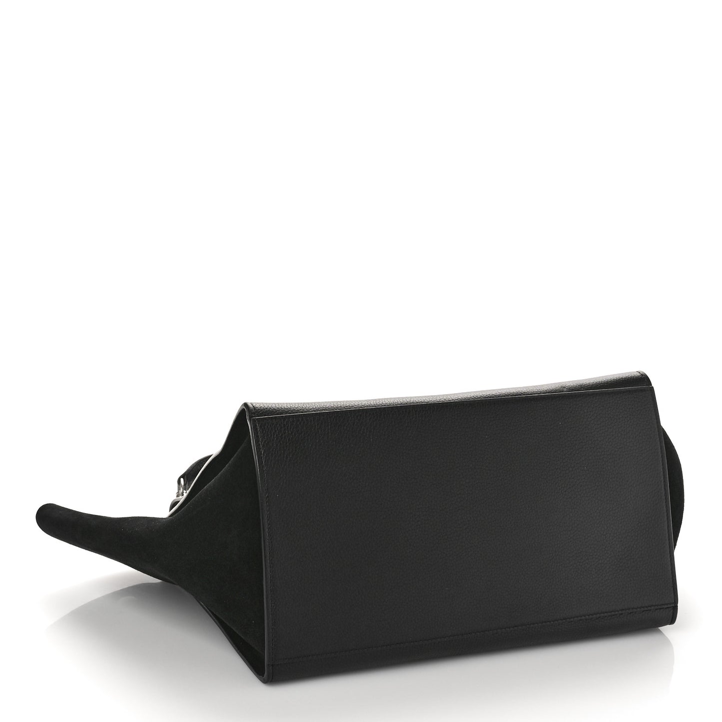 Drummed Calfskin Suede Medium Trapeze Black