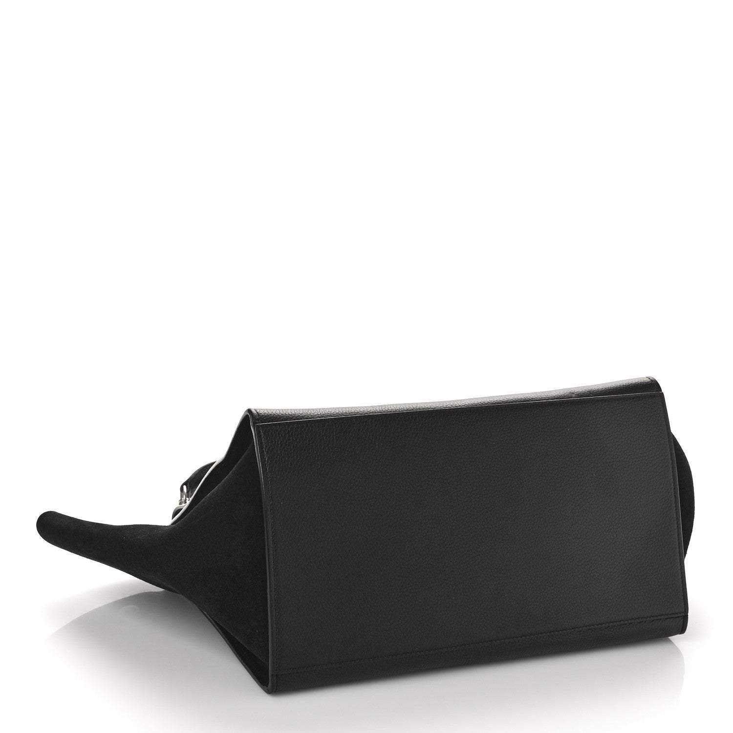 Celine Drummed Calfskin Suede Medium Trapeze Black 4 of 8