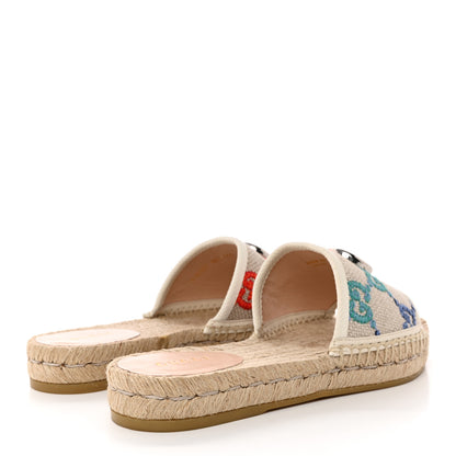 Gucci Linen Psychedelic Mini GG Espadrille Slide Sandals 36.5 Multicolor 4 of 12
