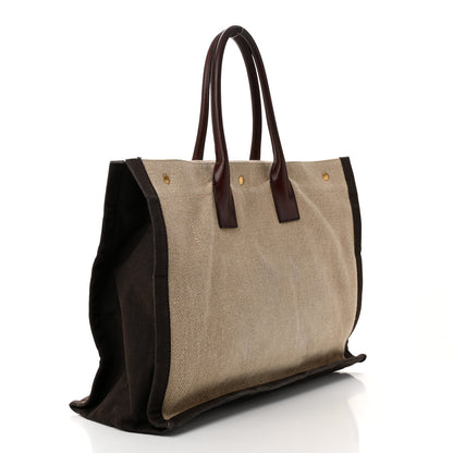 Saint Laurent Linen Calfskin Rive Gauche Tote Natural 3 of 10