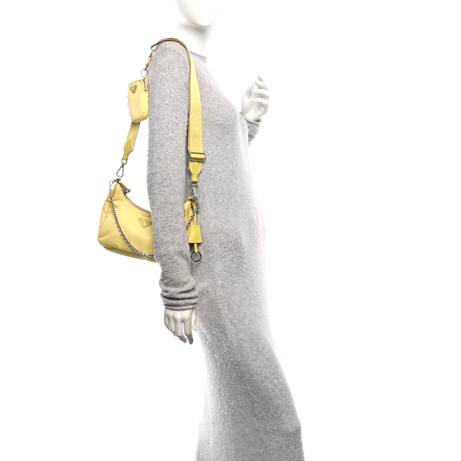 Prada Nylon Saffiano Re-Edition 2005 Shoulder Bag Ananas 2 of 10