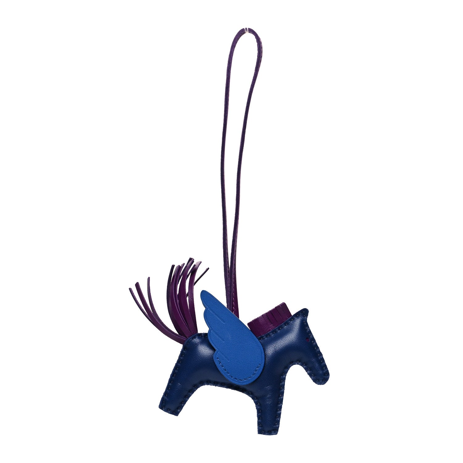 Hermes Milo Lambskin Grigri Rodeo Pegase Horse Bag Charm PM Bleu Saphir Violet Bleu France 1 of 4