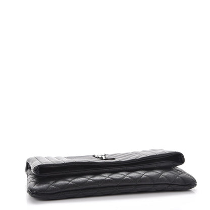 Saint Laurent Calfskin Tri-quilt Monogram West Hollywood Clutch Black 6 of 7
