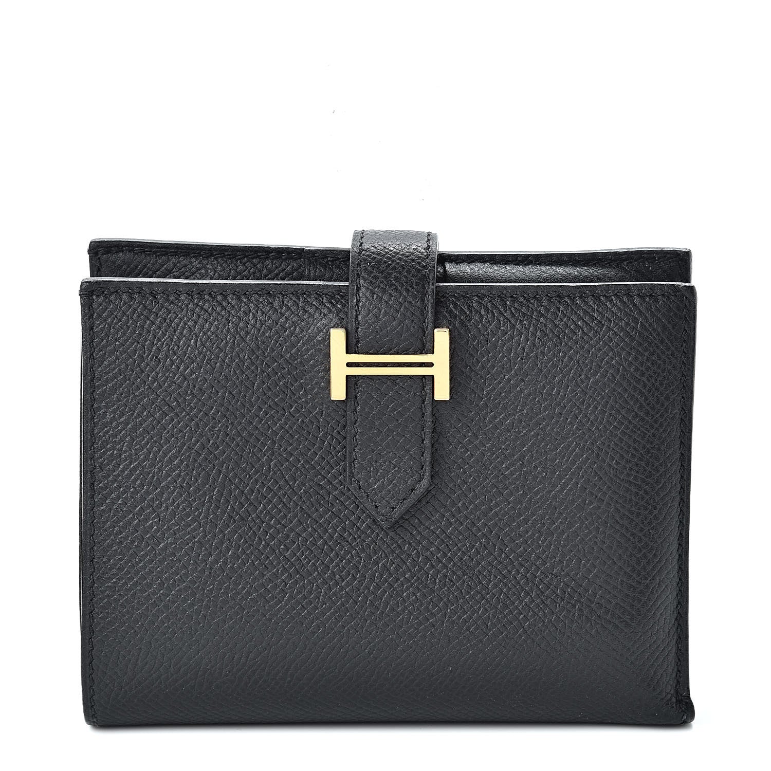 Hermes Epsom Bearn Compact Wallet Black 1 of 9