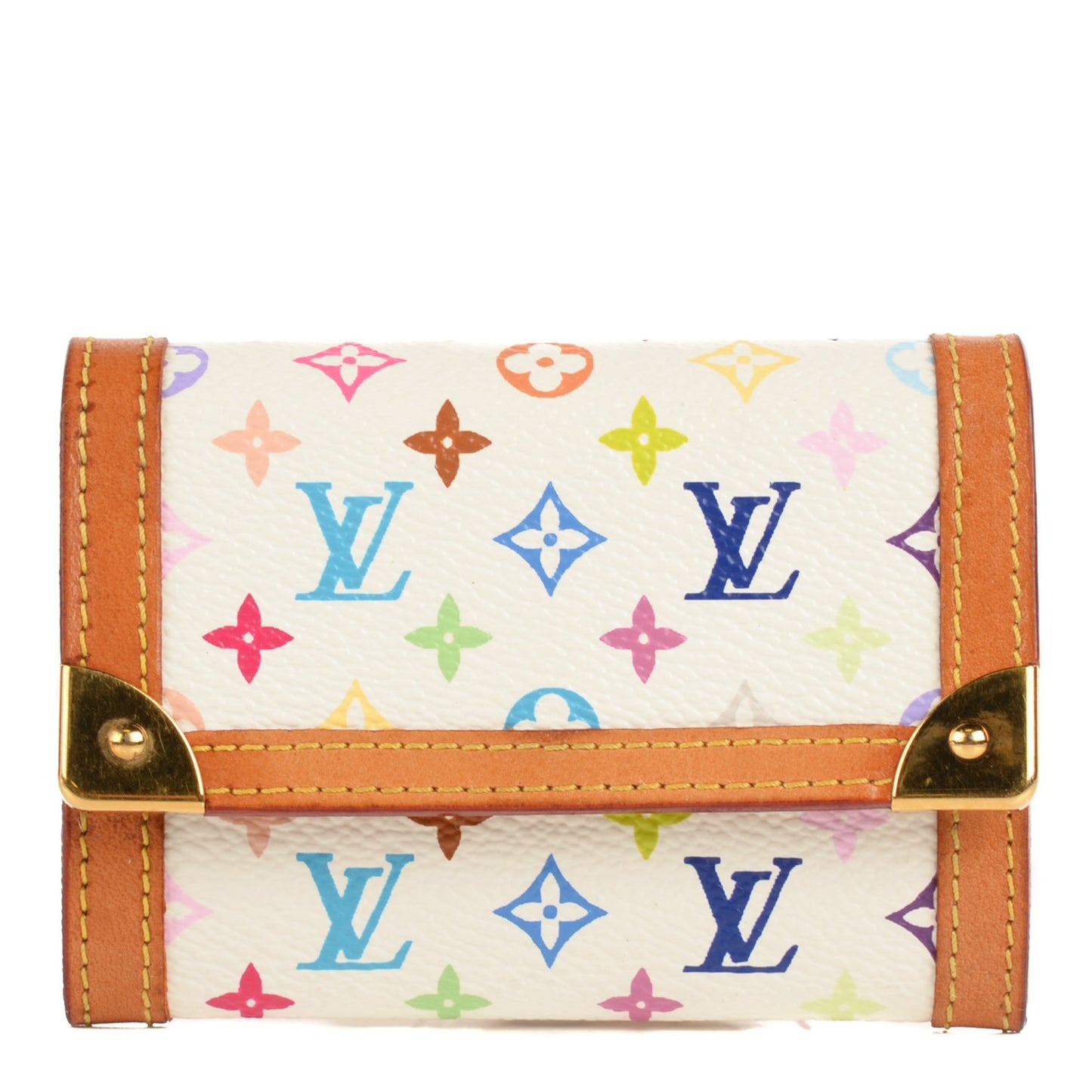 Monogram Multicolor Porte-Monnaie Plat Coin Purse White