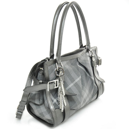 Burberry Leather Shimmer Check Tote 3 of 10