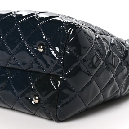 Chanel Patent Quilted Large Coco Shine Shopping Tote Navy 10 of 10