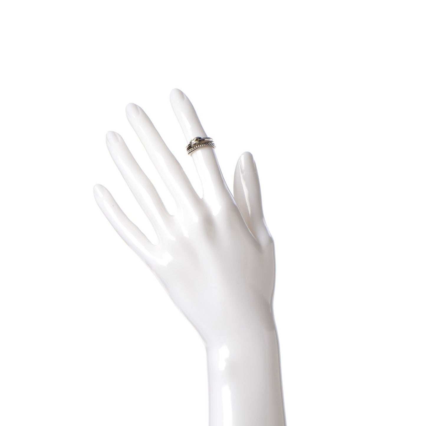 Sterling Silver Diamond X Crossover Ring 47 4