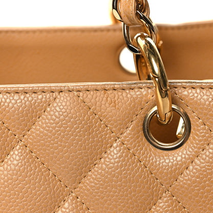 Chanel Caviar Quilted Grand Shopping Tote GST Dark Beige 16 of 18