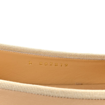 Chanel Lambskin Cap Toe CC Ballerina Flats 41.5 Beige Black 9 of 10