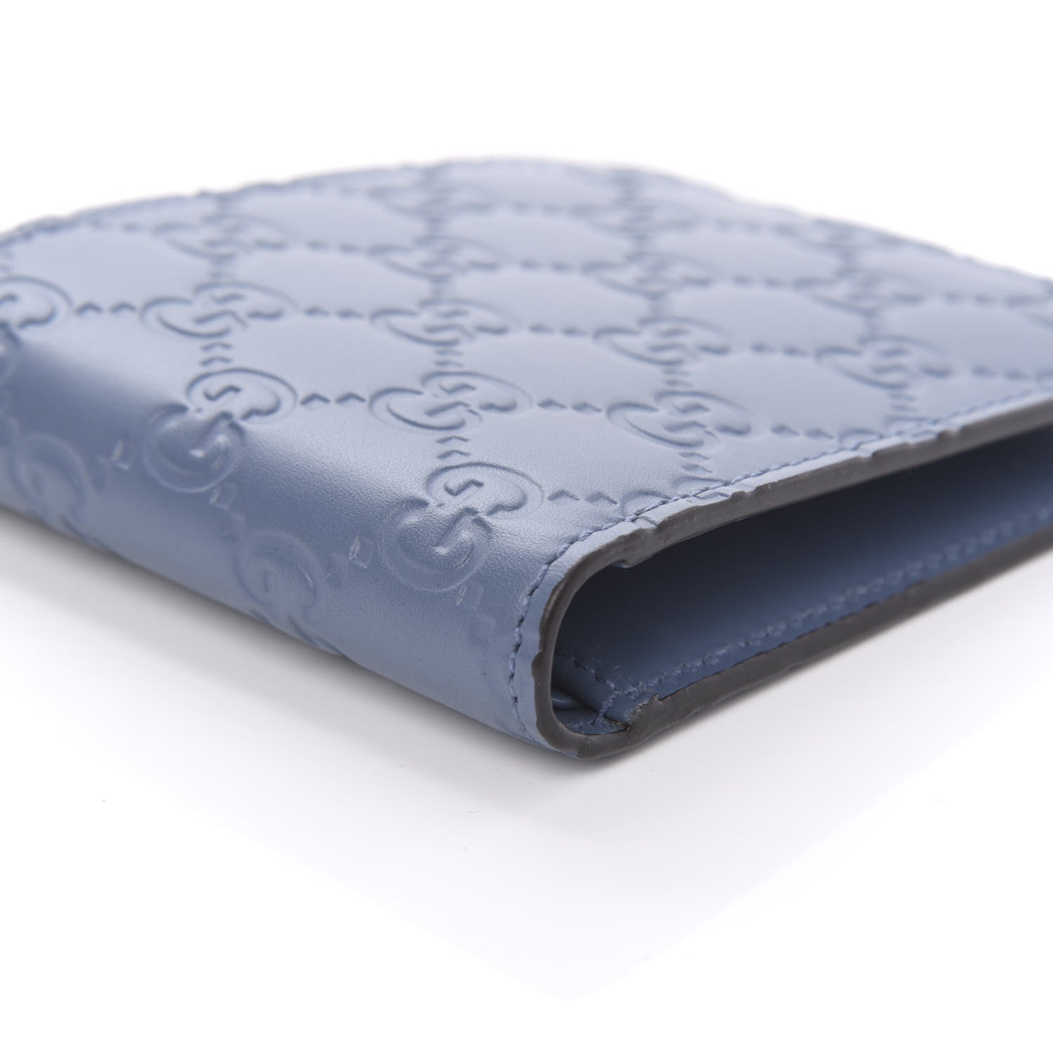 Gucci Guccissima Bi-Fold Wallet Blue 6 of 10