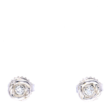 David Yurman Sterling Silver Diamond 7mm Infinity Stud Earrings 1 of 6