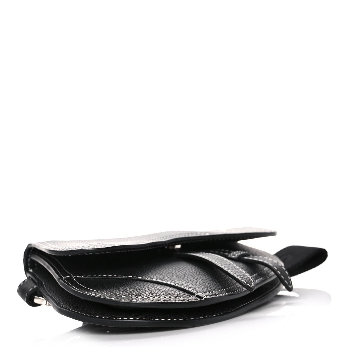 X KAWS Grained Calfskin Saddle Wristlet Black