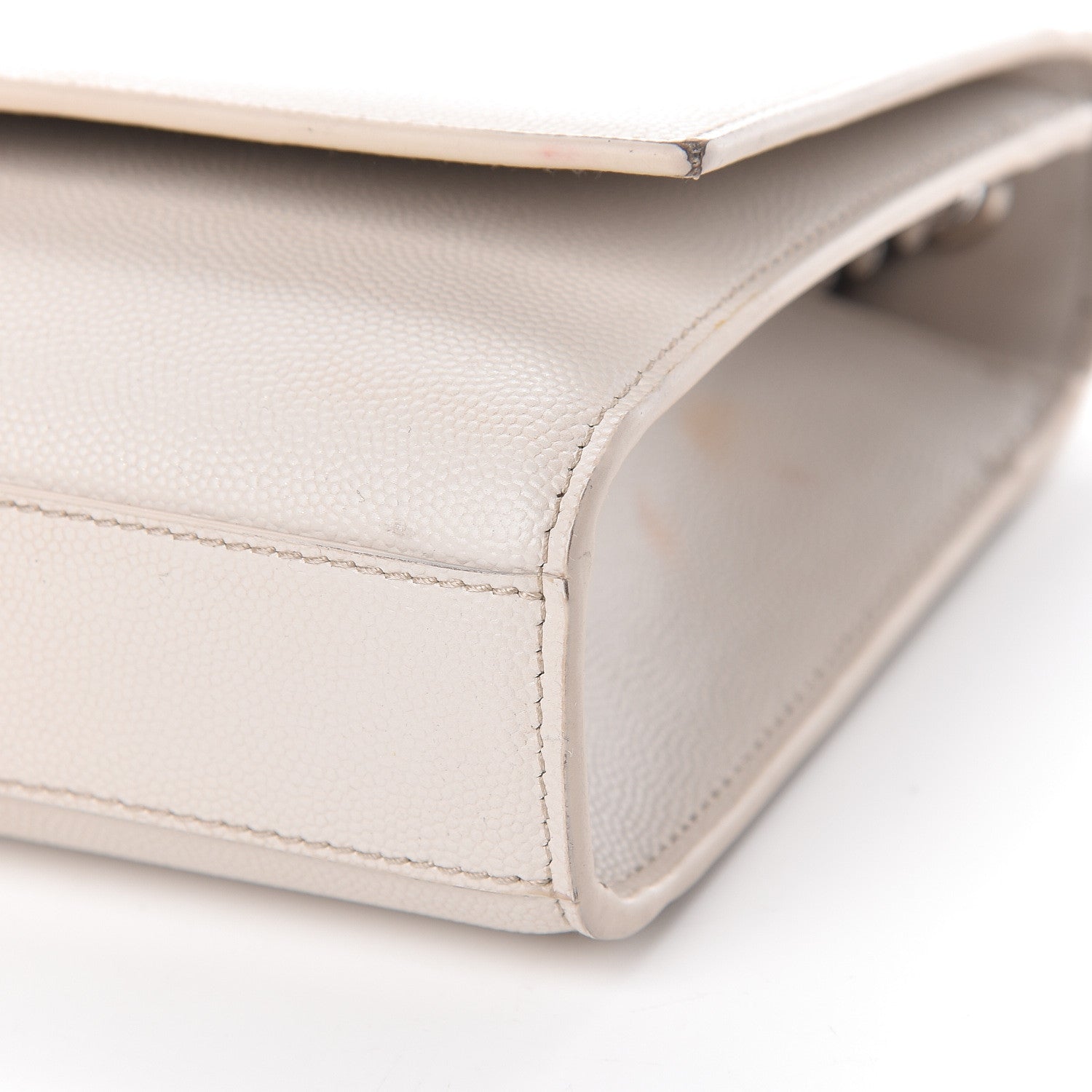 Saint Laurent Grain De Poudre Medium Classic Monogram Kate Satchel Icy White 12 of 20