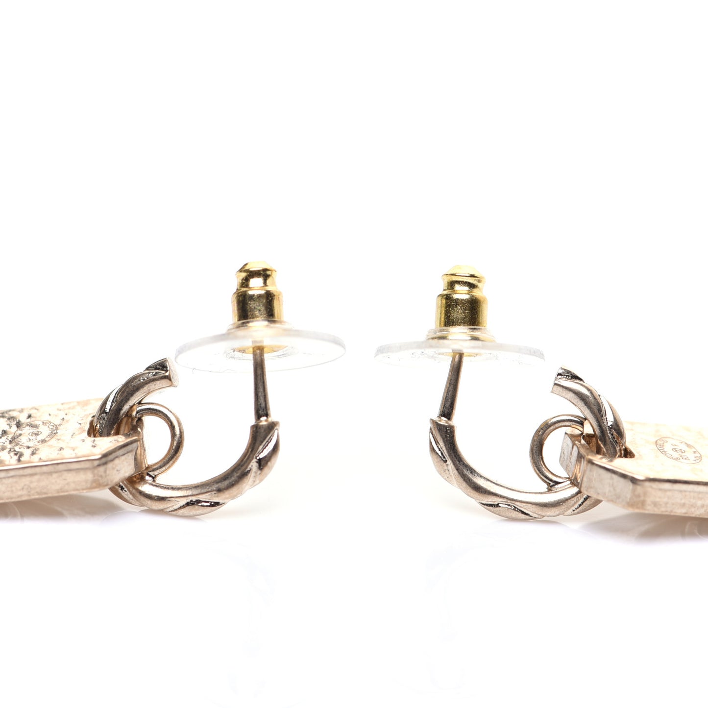 CC Tag Drop Earrings Gold
