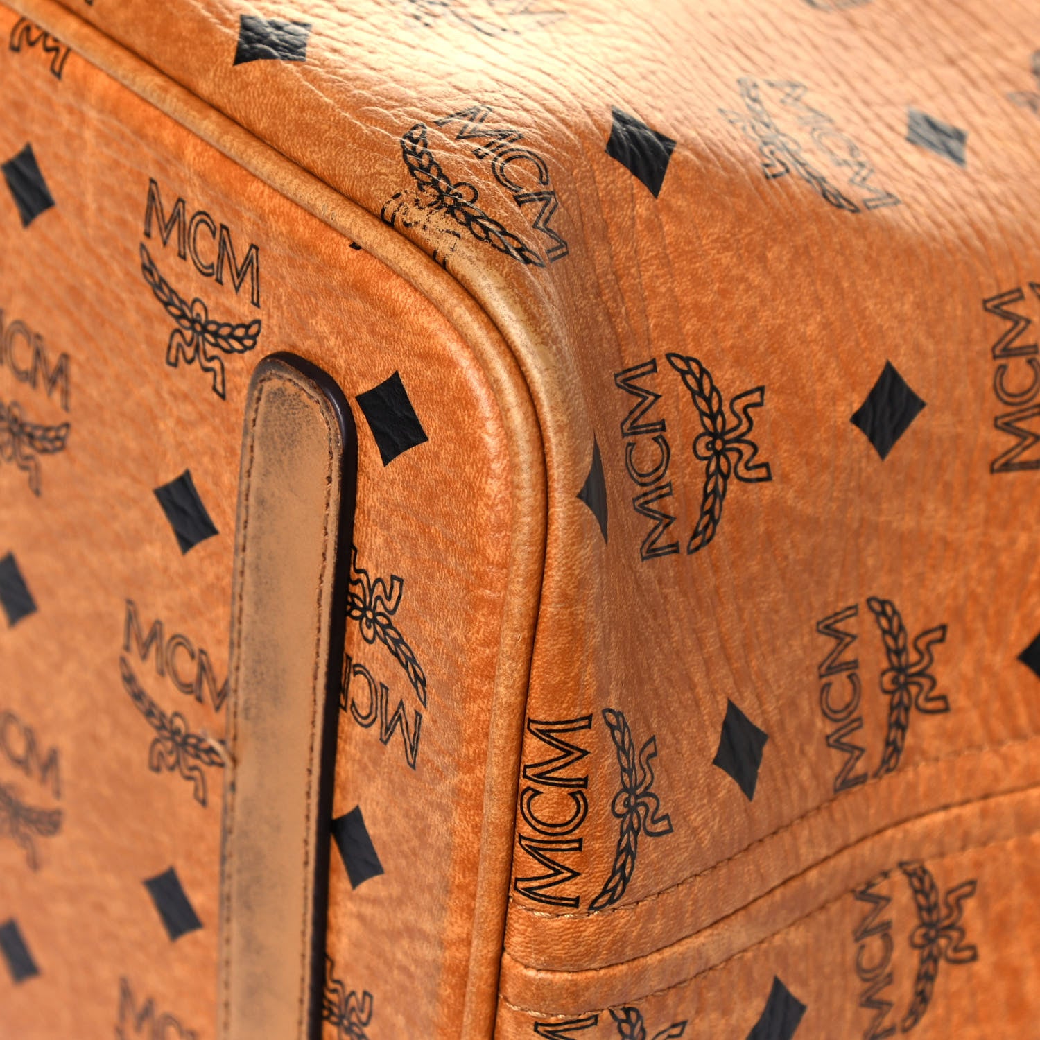 MCM Visetos Medium Liz Reversible Shopper Tote Cognac 8 of 21
