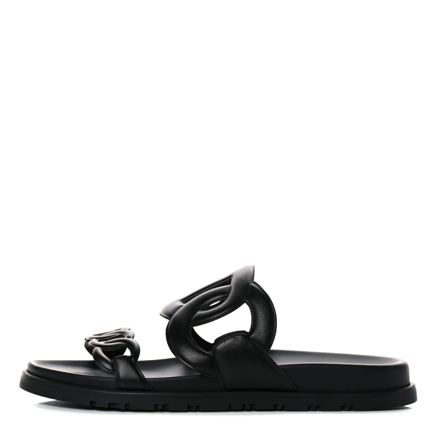 Hermes Nappa Womens Extra Sandals 38.5 Black 1 of 9