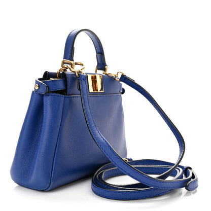 Fendi Shiny Nappa Micro Peekaboo Iconic Satchel Bluette 2 of 9