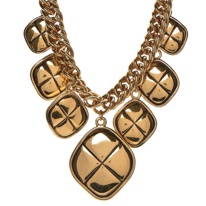 Chanel Quilted Medallion Short Necklace Gold 1 of 6