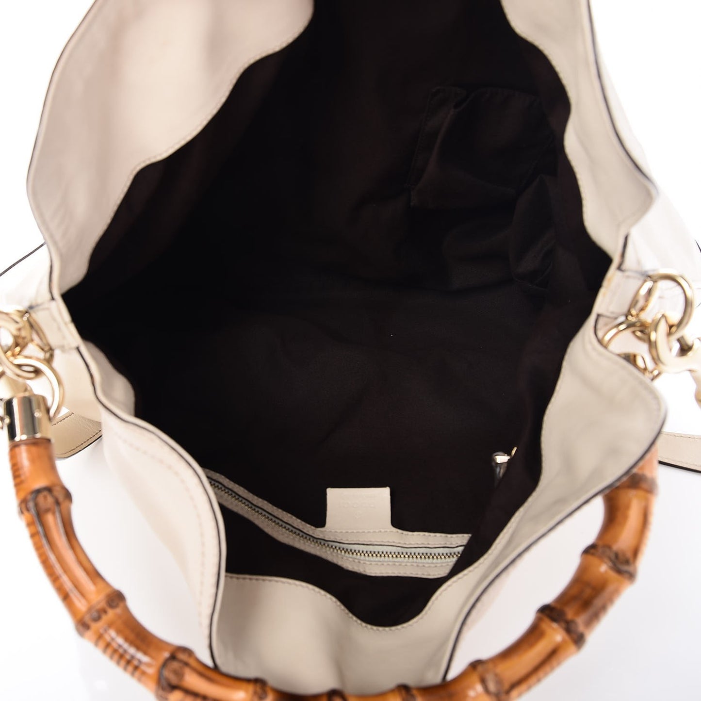 Calfskin Peggy Bamboo Top Handle Hobo Ivory