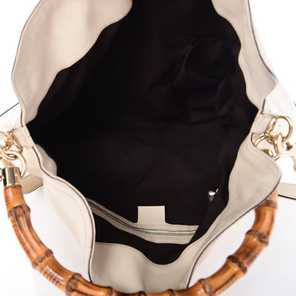 Gucci Calfskin Peggy Bamboo Top Handle Hobo Ivory 6 of 8