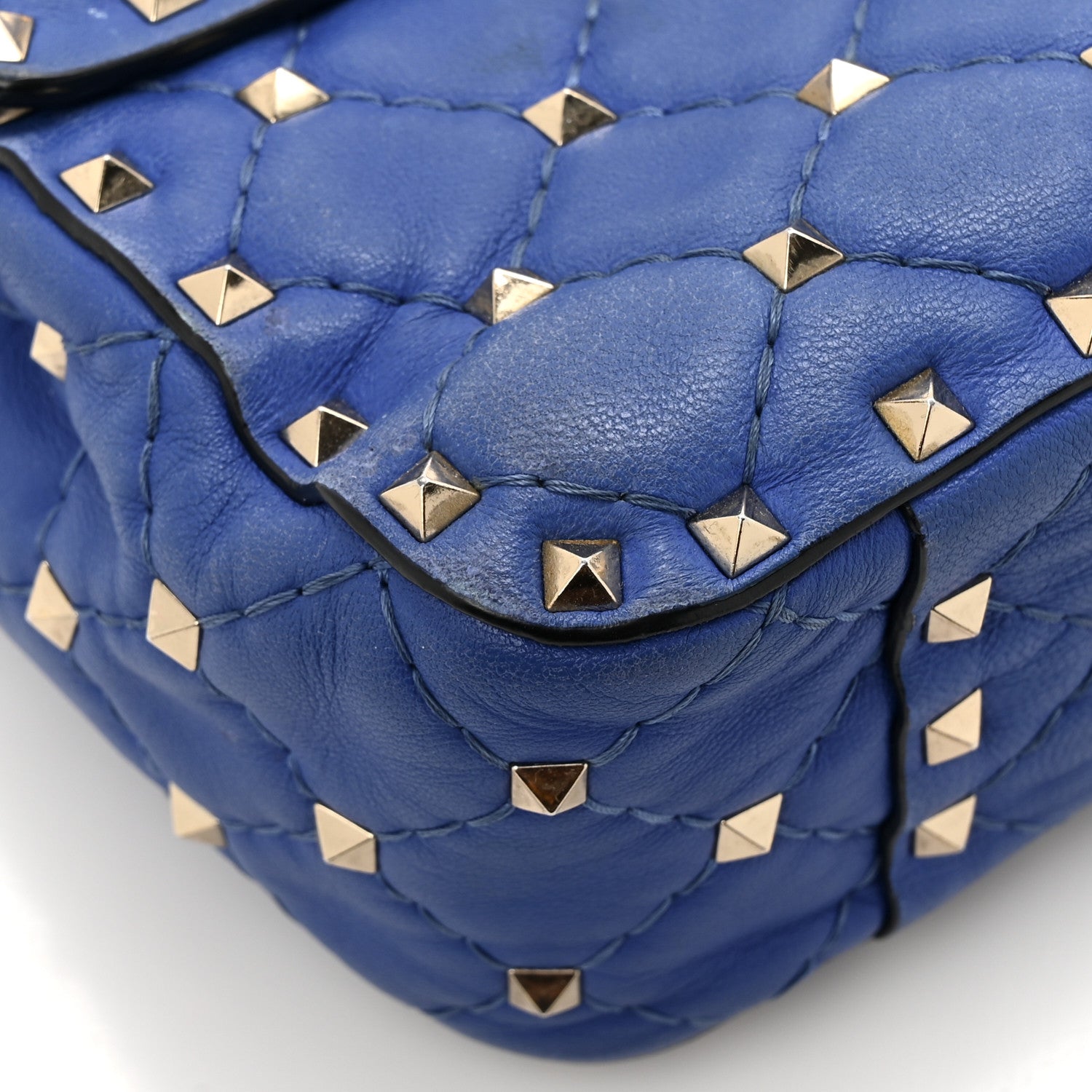 Valentino Garavani Nappa Medium Rockstud Spike Shoulder Bag Acid Blue 12 of 15