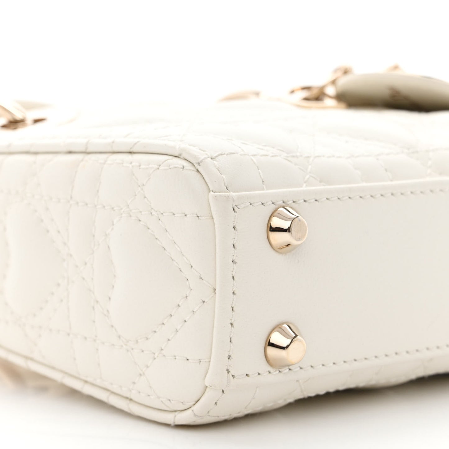 Calfskin Cannage Dioramour Micro Lady Dior Dior White