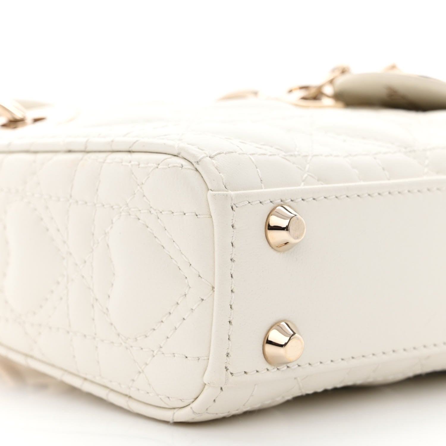 Christian Dior Calfskin Cannage Dioramour Micro Lady Dior Dior White 9 of 15