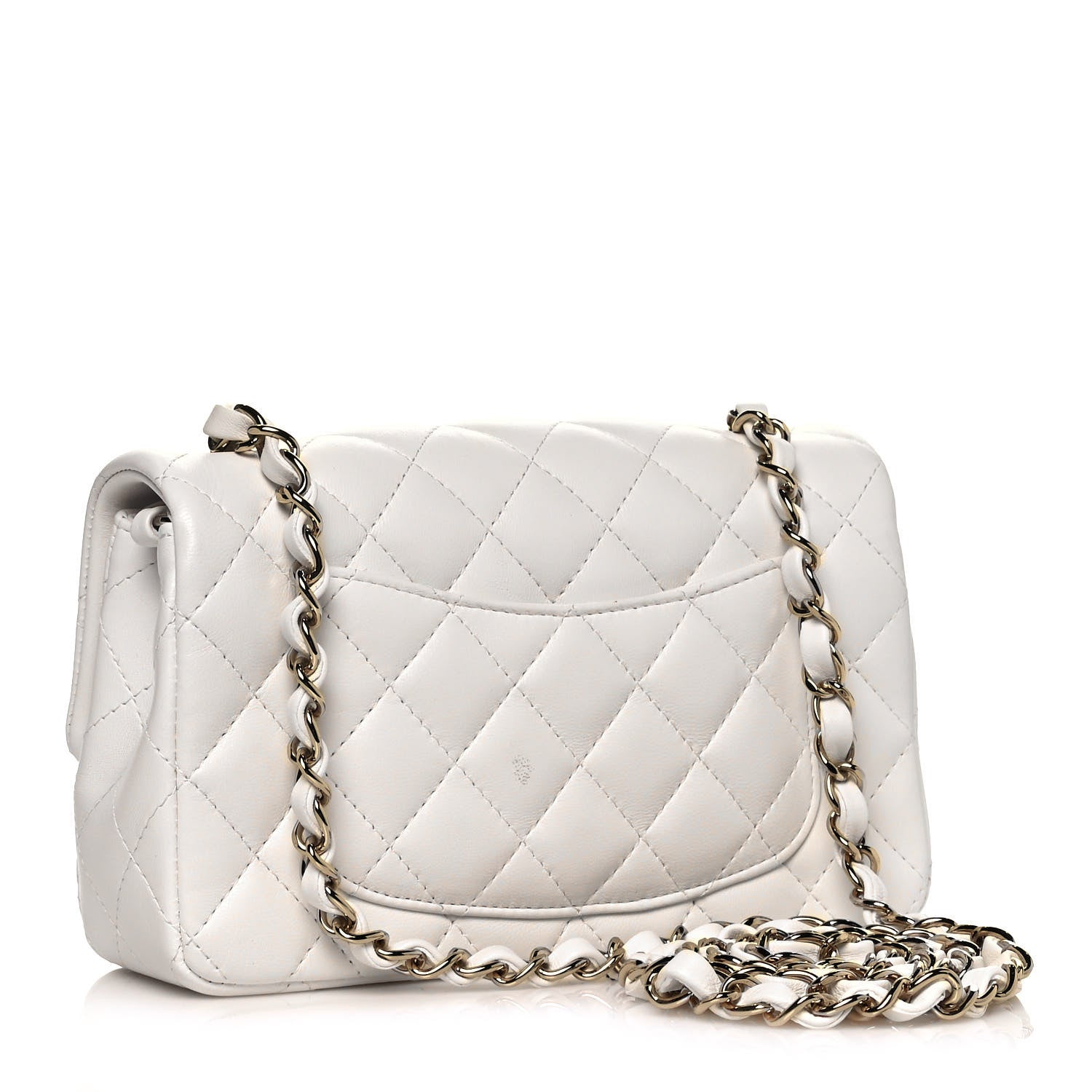 Chanel Lambskin Quilted Mini Rectangular Flap White 3 of 15
