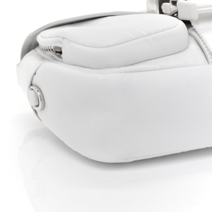 Prada Re-Nylon Spazzolato Double Pocket Buckle Shoulder Bag White 11 of 12