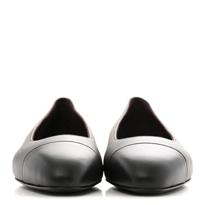 Chanel Lambskin Cap Toe CC Uniform Ballerina Flats 37 Black 3 of 9