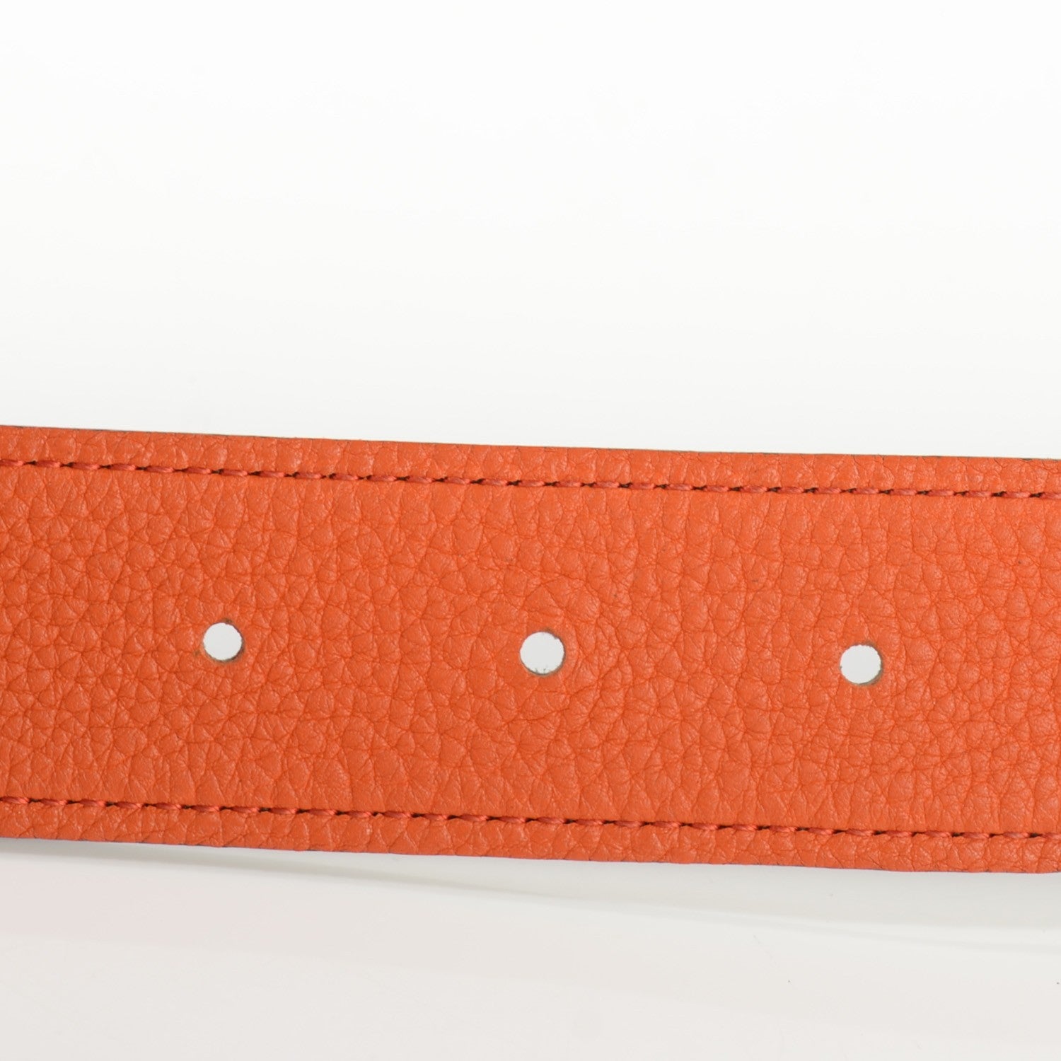 Hermes Togo Box 32mm H Belt 90 Orange Chocolate 3 of 8