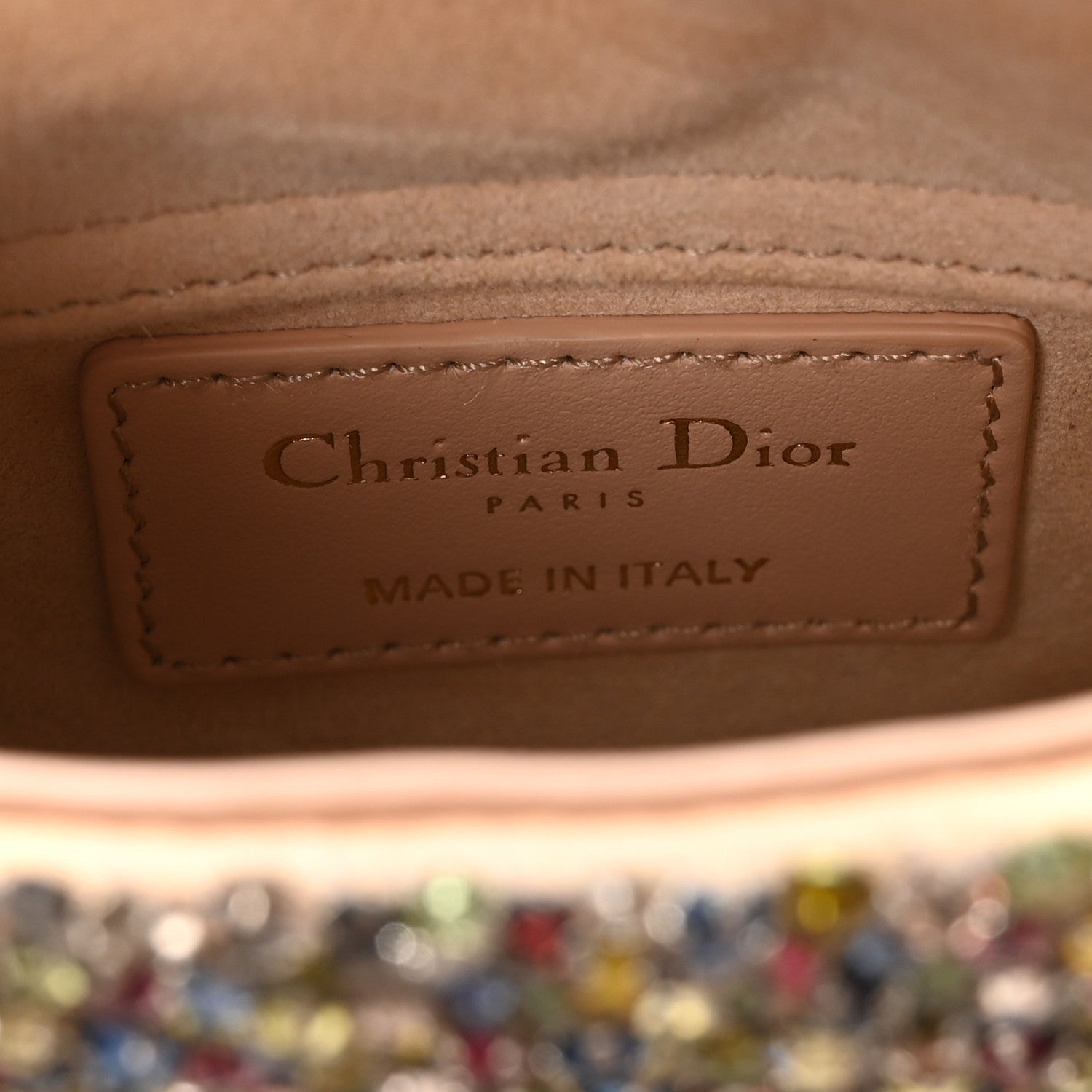 Christian Dior Satin Crystal Beaded Embroidered Micro Lady Dior Multicolor 6 of 11