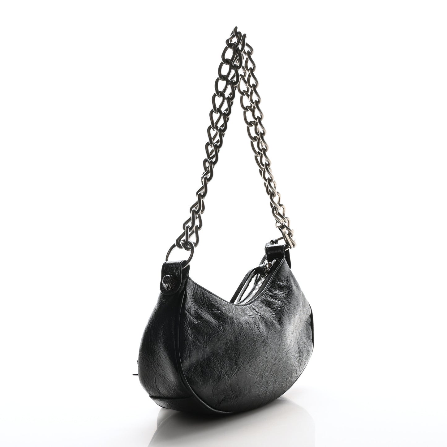 Agneau Arena Le Cagole Chain Shoulder Bag XS Black