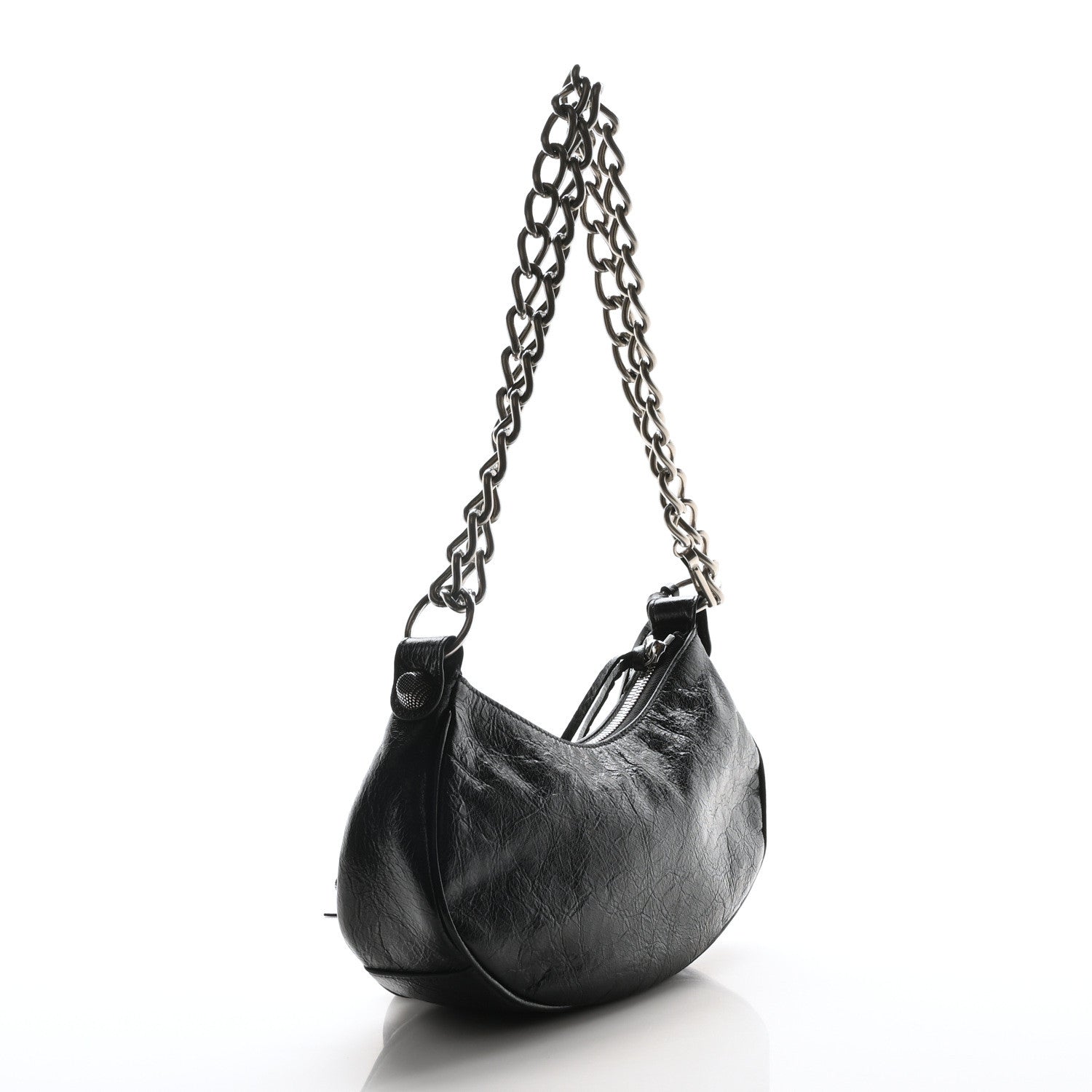 Balenciaga Agneau Arena Le Cagole Chain Shoulder Bag XS Black 3 of 11
