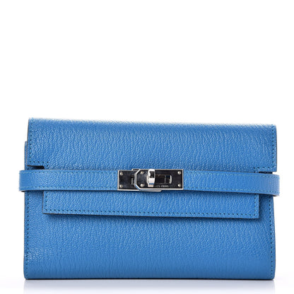 Hermes Chevre Mysore Medium Kelly Wallet Bleu Zanzibar 1 of 9