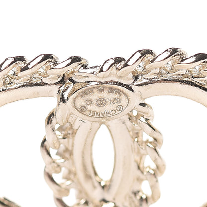 Chanel Crystal Chain CC Earrings Gold 4 of 5
