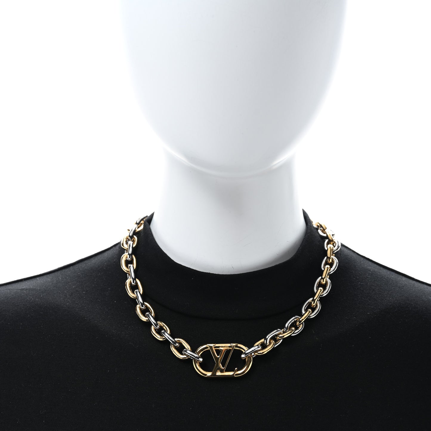 LOUIS VUITTON Metal Everyday LV Chain Necklace Gold Silver