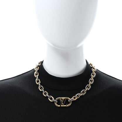 Louis Vuitton LOUIS VUITTON Metal Everyday LV Chain Necklace Gold Silver 2 of 4
