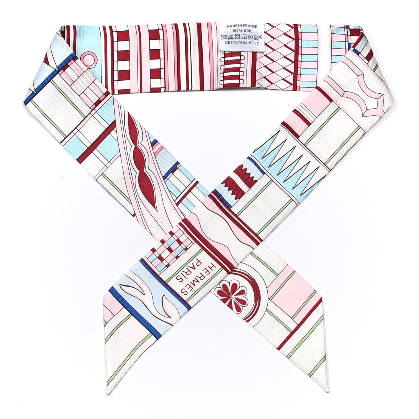 Silk Voltes Et Pirouettes Twilly Rose Ciel Bordeaux