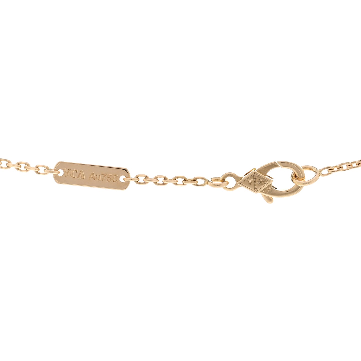 18K Yellow Gold Black Onyx Vintage Alhambra Pendant Necklace