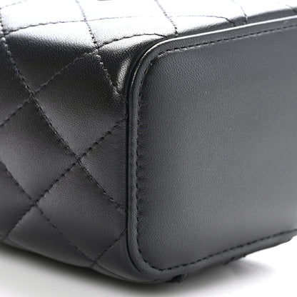 Chanel Lambskin Quilted Top Handle Mini Vanity Case With Chain Black 9 of 11