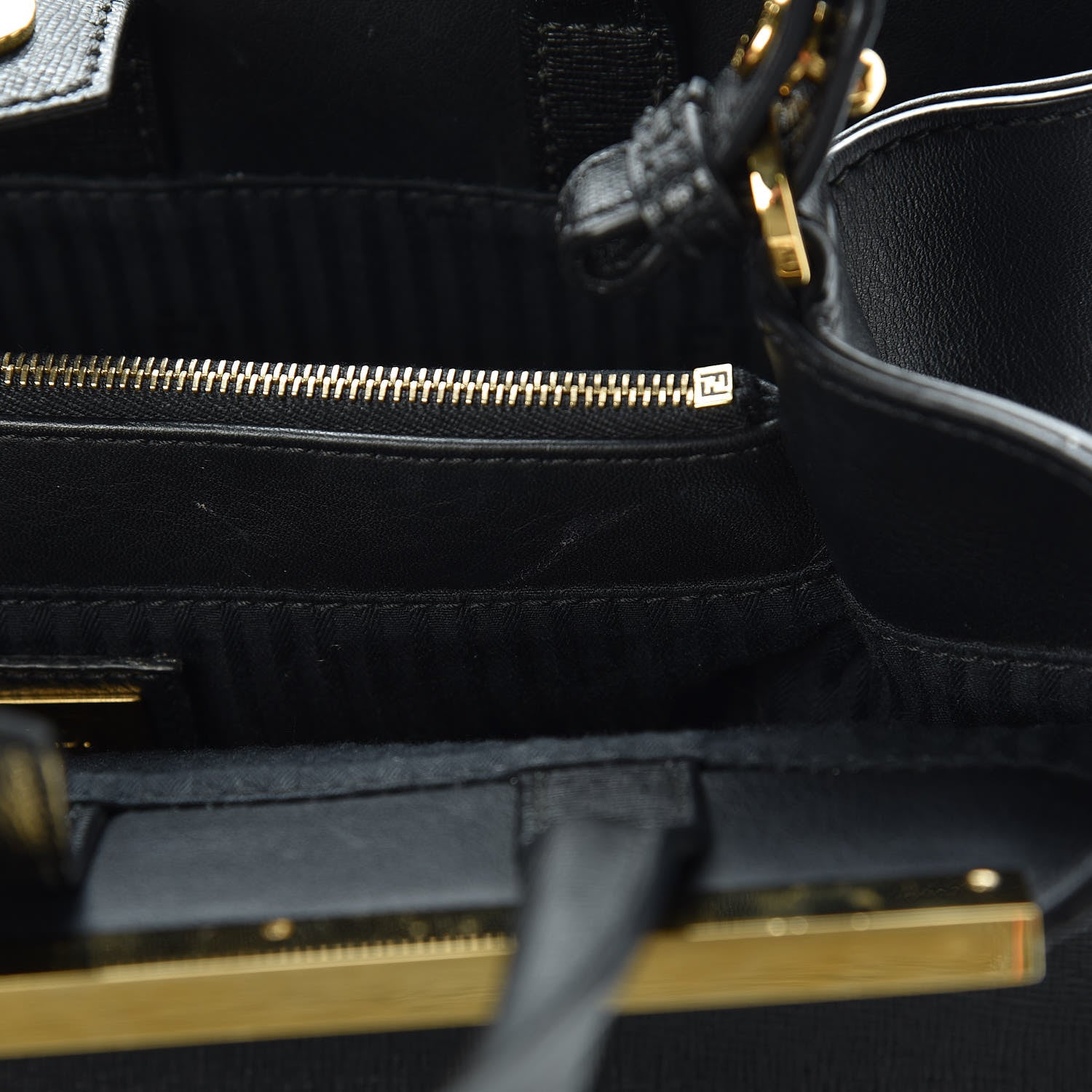 Fendi Vitello Elite Petite 2Jours Tote Black 9 of 10