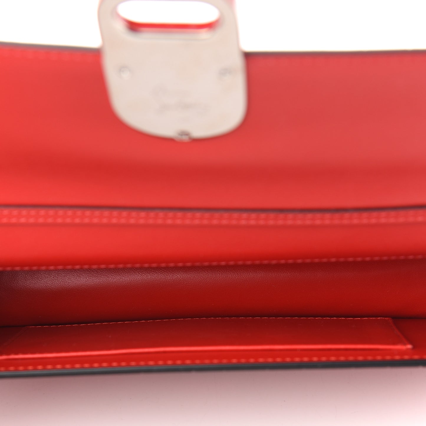 Calfskin Alligator Embossed Elisa Baguette Red