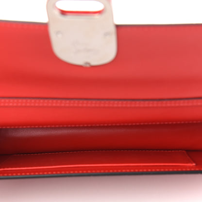 Christian Louboutin Calfskin Alligator Embossed Elisa Baguette Red 5 of 9