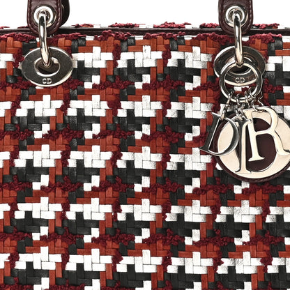 Christian Dior Lambskin Woven Tweed Large Lady Dior Red Multicolor 8 of 12