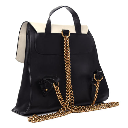 Gucci Calfskin Medium Malin Chain Backpack White Black Gold 2 of 10